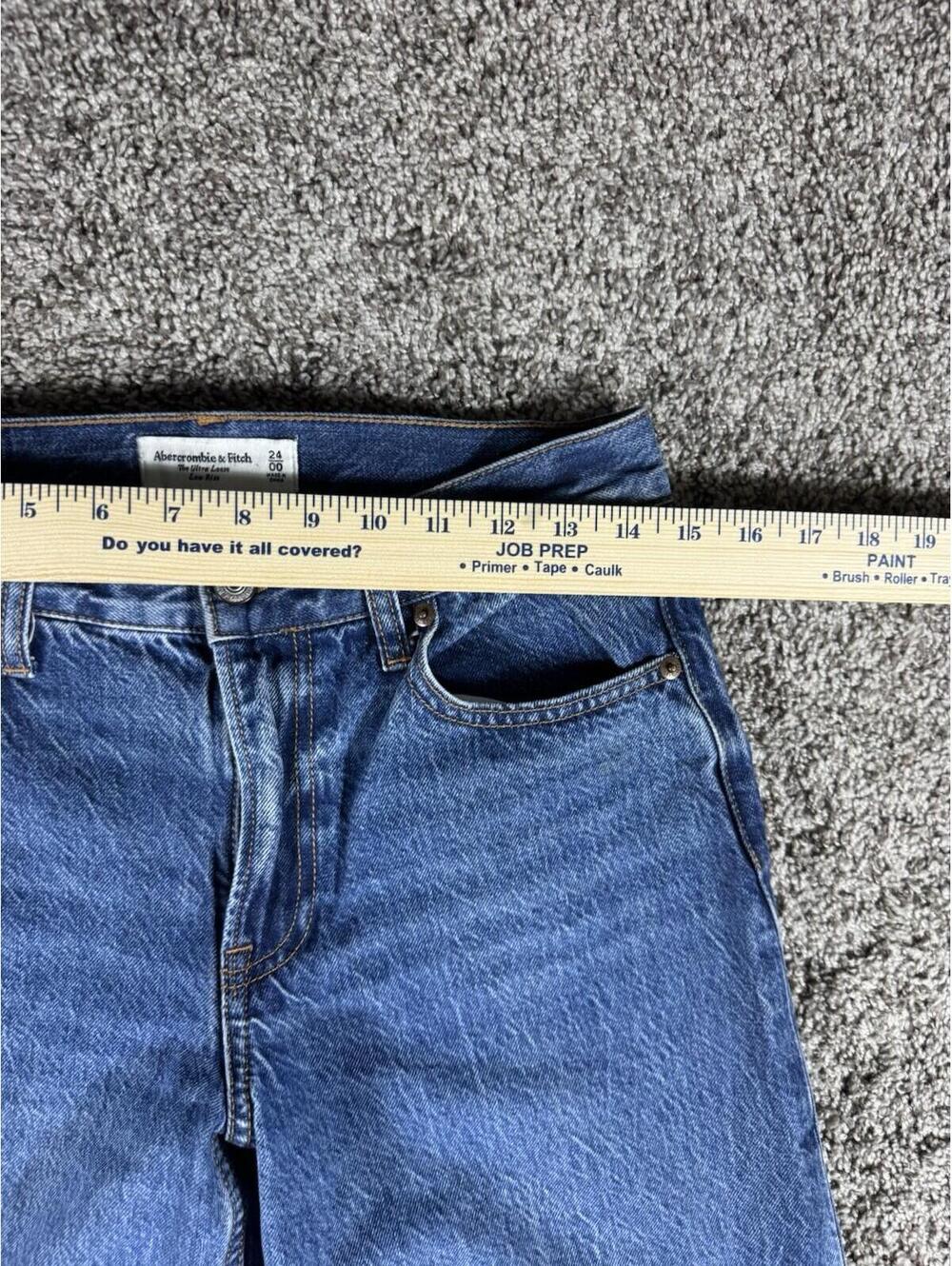 Abercrombie Fitch The Wide Leg High Rise Jean Size 24/00 Baggy Preppy - Picture 7 of 9